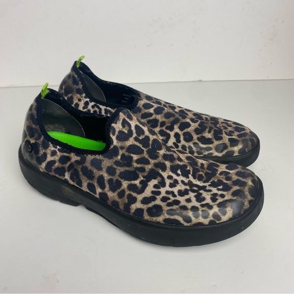 OOFOS OOMG EeZee Slip On Shoe Sz 9 Black Brown Leopard Comfort Recovery Slip On - Picture 3 of 6